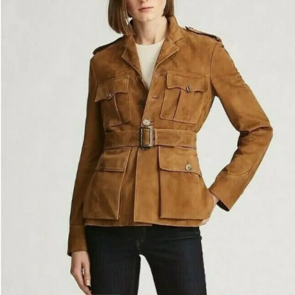 SOLD Ralph Lauren Purple Label Bryn Suede Jacket Size 12 - Picture 2 of 7